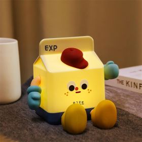 Cute Milk Carton Kids Night Light, USB Rechargeable Silicone Lamp for Nursery and Bedroom