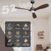 52 In Intergrated LED Ceiling Fan Lighting with Dark wood ABS Blade, Remote Control