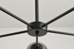 Modern American style chandelier-black-glass lampshade -5 bulbs