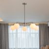 Modern American living room simple golden chandelier glass lampshade 5 bulbs