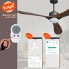 52 In Intergrated LED Ceiling Fan Lighting with Dark wood ABS Blade, Remote Control