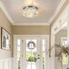 Modern Small Crystal Flush Mount Light with 6 Lights