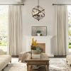 Farmhouse Chandelier Light Fixtures; 4-Light Adjustable Height Dining Room Wood Light Fixtures
