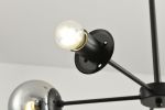 Modern American style chandelier-black-glass lampshade -5 bulbs