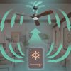 52 In Intergrated LED Ceiling Fan Lighting with Dark wood ABS Blade, Remote Control