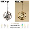 Farmhouse Chandelier Light Fixtures; 4-Light Adjustable Height Dining Room Wood Light Fixtures