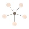 Modern American living room simple golden chandelier glass lampshade 5 bulbs