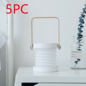 Foldable Touch Dimmable Reading LED Night Light Portable Lantern Lamp USB Rechargeable For Home Decor (Light Color: White 5PC)