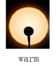 Creative USB Colorful Sunset Lamp LED Rainbow Neon Night Light Projector Photography Wall Atmosphere Lighting For Bedroom Home Room Decor Gift (Color: Warm Light)