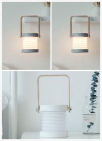 Foldable Touch Dimmable Reading LED Night Light Portable Lantern Lamp USB Rechargeable For Home Decor (Light Color: 2grey 1white)