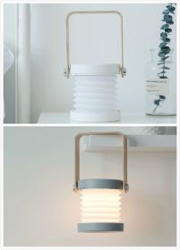 Foldable Touch Dimmable Reading LED Night Light Portable Lantern Lamp USB Rechargeable For Home Decor (Light Color: Grey white)