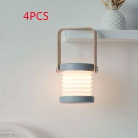 Foldable Touch Dimmable Reading LED Night Light Portable Lantern Lamp USB Rechargeable For Home Decor (Light Color: Grey)