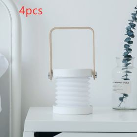 Foldable Touch Dimmable Reading LED Night Light Portable Lantern Lamp USB Rechargeable For Home Decor (Light Color: White 4pcs)