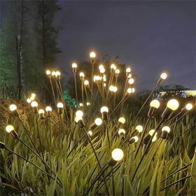 Outdoor Solar LED Firefly Swaying Lawn Light Waterproof Garden Landscape Lamp (Color: as picture)